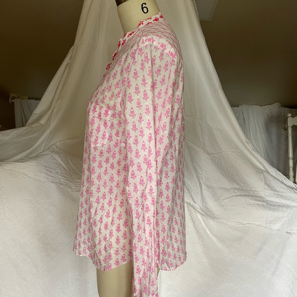 J Crew tulip patterned all cotton tunic top - Picture 4 of 4